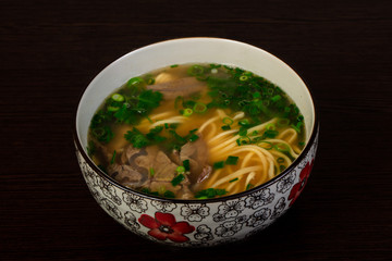 Noodle soup with beef