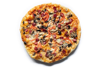 pizza on white background