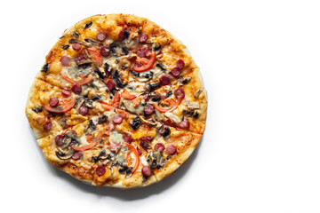 pizza on white background