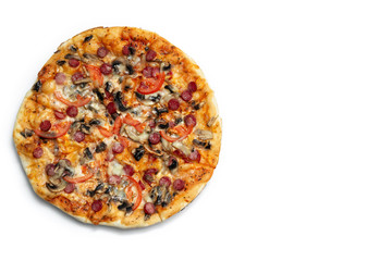 pizza on white background