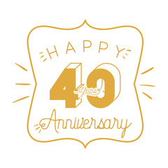 number 40 for anniversary celebration card icon