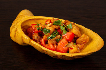 Eggplant with garlic