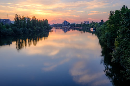 Sunrise over the Main river, Germany
