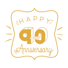 number 90 for anniversary celebration card icon