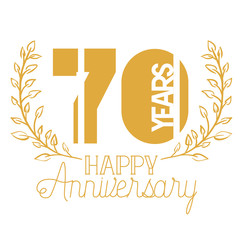 number 70 for anniversary celebration card icon