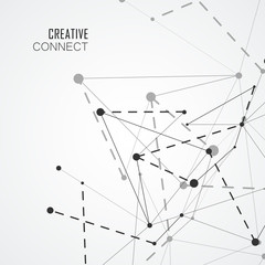 Abstract polygonal background connecting dots and lines