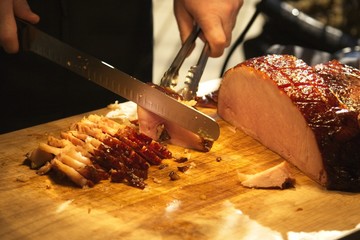 Carving Baked Ham