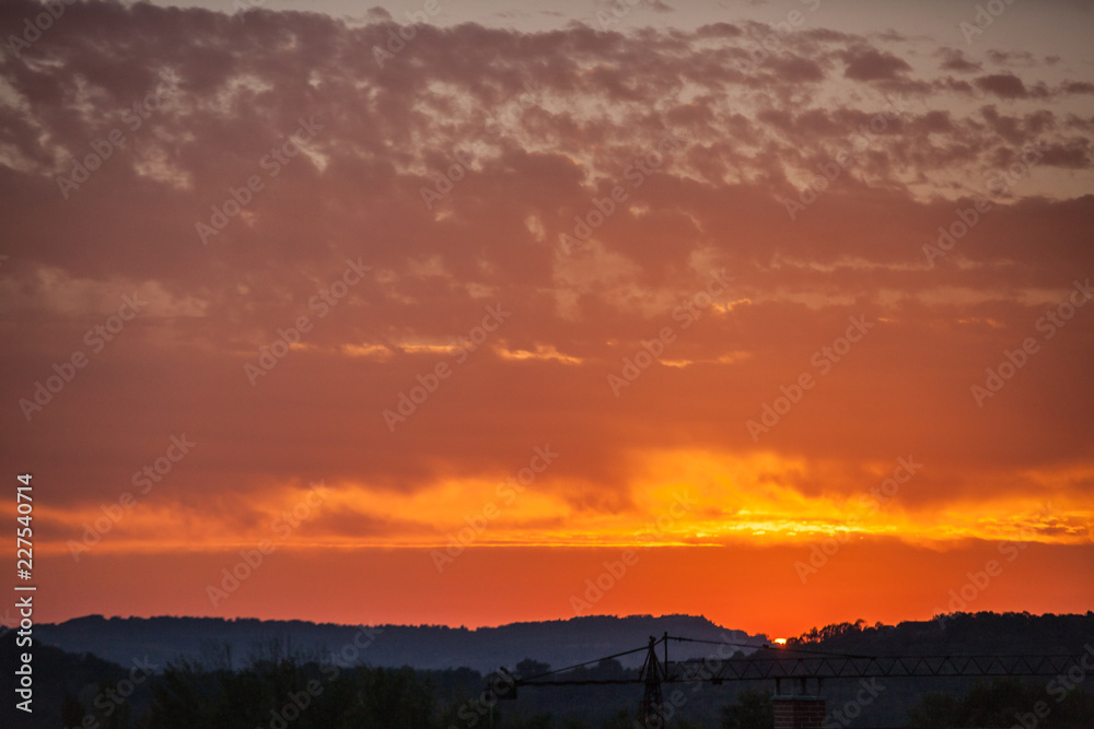 Canvas Prints Allassac (Corrèze, Coucher de soleil)