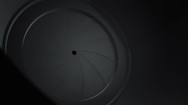 Animation of camera shutter aperture transition. Animation of seamless loop.