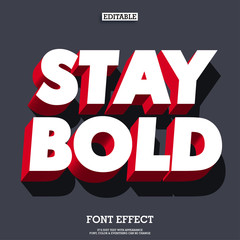 bold and strong 3d red font effect © Munerf