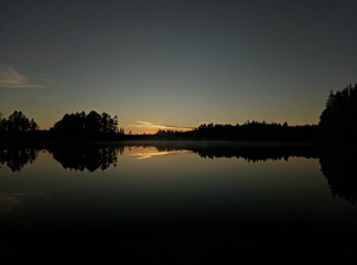 sunset on lake