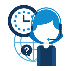 call center girl world clock support
