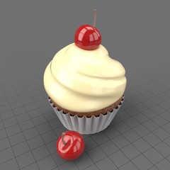 Cupcake with cherry topping