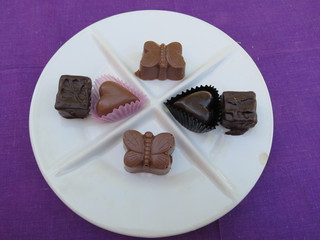 heart shaped chocolate on a plate