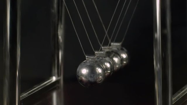 Newtons Cradle Slow Motion Angle View 600fps