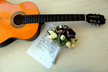 guitar,music notes and a bunch of Chichewa.art
