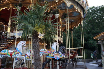 Fun and colorful Parisian carousel