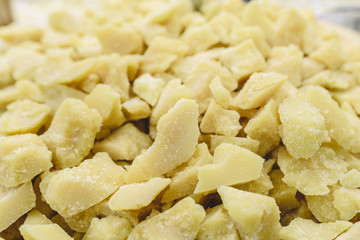 Many pieces of Italian Parmesan cheese Grana Padano