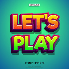 let's play 3d color full game logo text effect