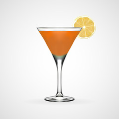 Orange cocktail glass, vector, illustration, eps file