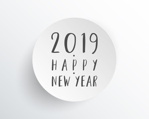 Happy new 2019 year. Greetings card. Colorful design. Vector illustration.