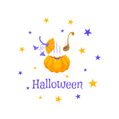 Childish halloween pumpkin