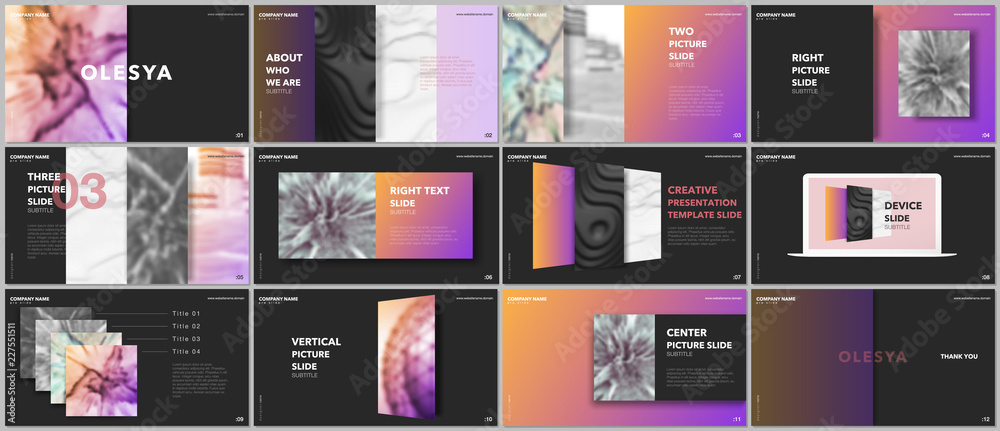 Canvas Prints minimal presentations design, portfolio vector templates with elements on black background. multipur