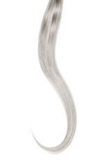 Gray hair isolated on white background. Long beautiful ponytail
