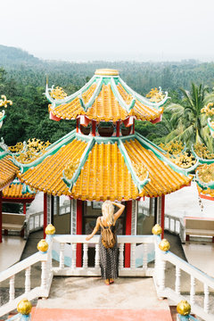 Large Chinese temple complex during the Chinese New Year