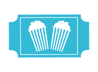 blue cinema ticket popcorn movie