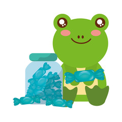 cute frog and jar sweet candy wrapper