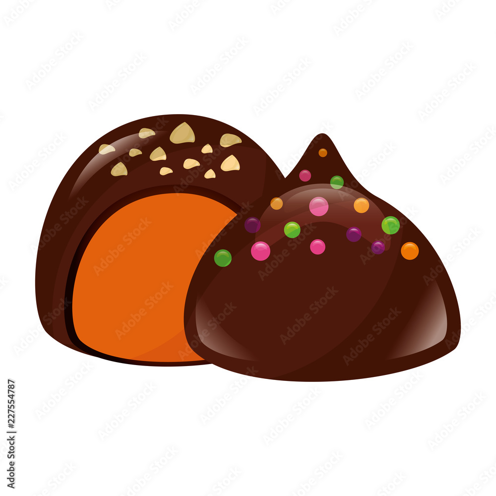 Poster sweet chocolate stuffed bonbon chip