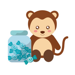 cute monkey and jar sweet candies