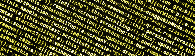 Computer program preview. Programming code typing. Information technology website coding standards...