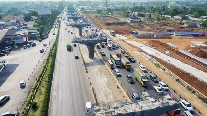 Construction pilings in Jakarta-Cikampek toll road