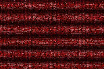 Javascript functions, variables, objects. Monitor closeup of function source code. IT specialist...