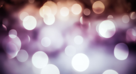 abstract Christmas background with holiday lights and copy space - magic bokeh glitter with blinking stars and falling snowflakes