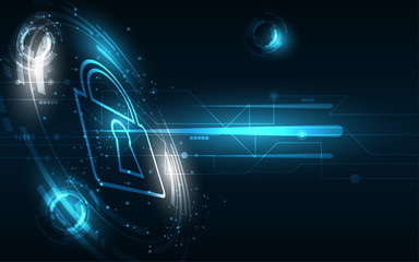 Obraz premium Security cyber digital concept Abstract technology background protect system innovation vector illustration