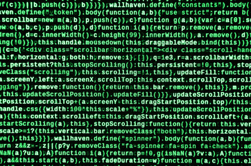 Writing programming code on laptop. Digital binary data on computer screen