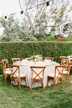 Romantic Garden Wedding Reception table