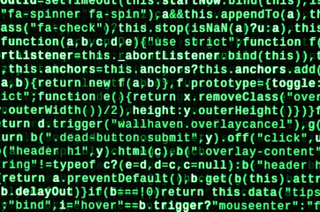 Computer program preview. Programming code typing. Information technology website coding standards...