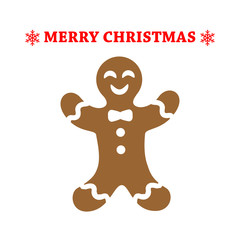 gingerbread man. Merry Christmas design. 