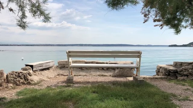 Bench near the sea in Preko Croatia