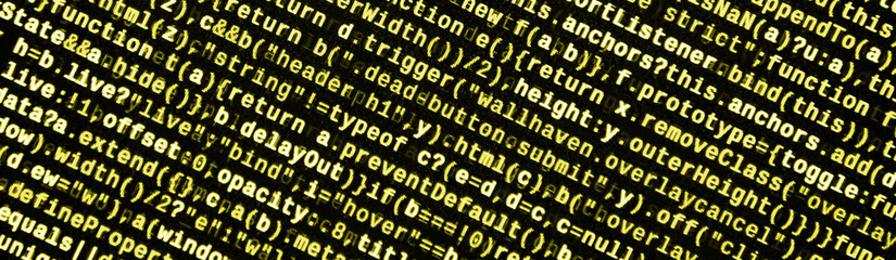 Computer program preview. Programming code typing. Information technology website coding standards...