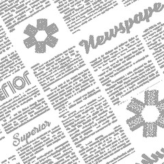 Newspaper illustration. Background pattern. Imitation of newspaper.