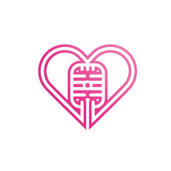 music love microphone logo