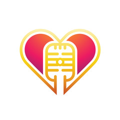 music love microphone logo