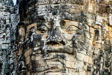 Face in stone at ancient temple