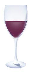 glass of red wine isolated