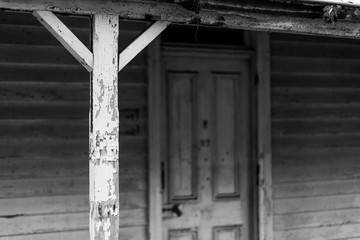 old wooden door building house